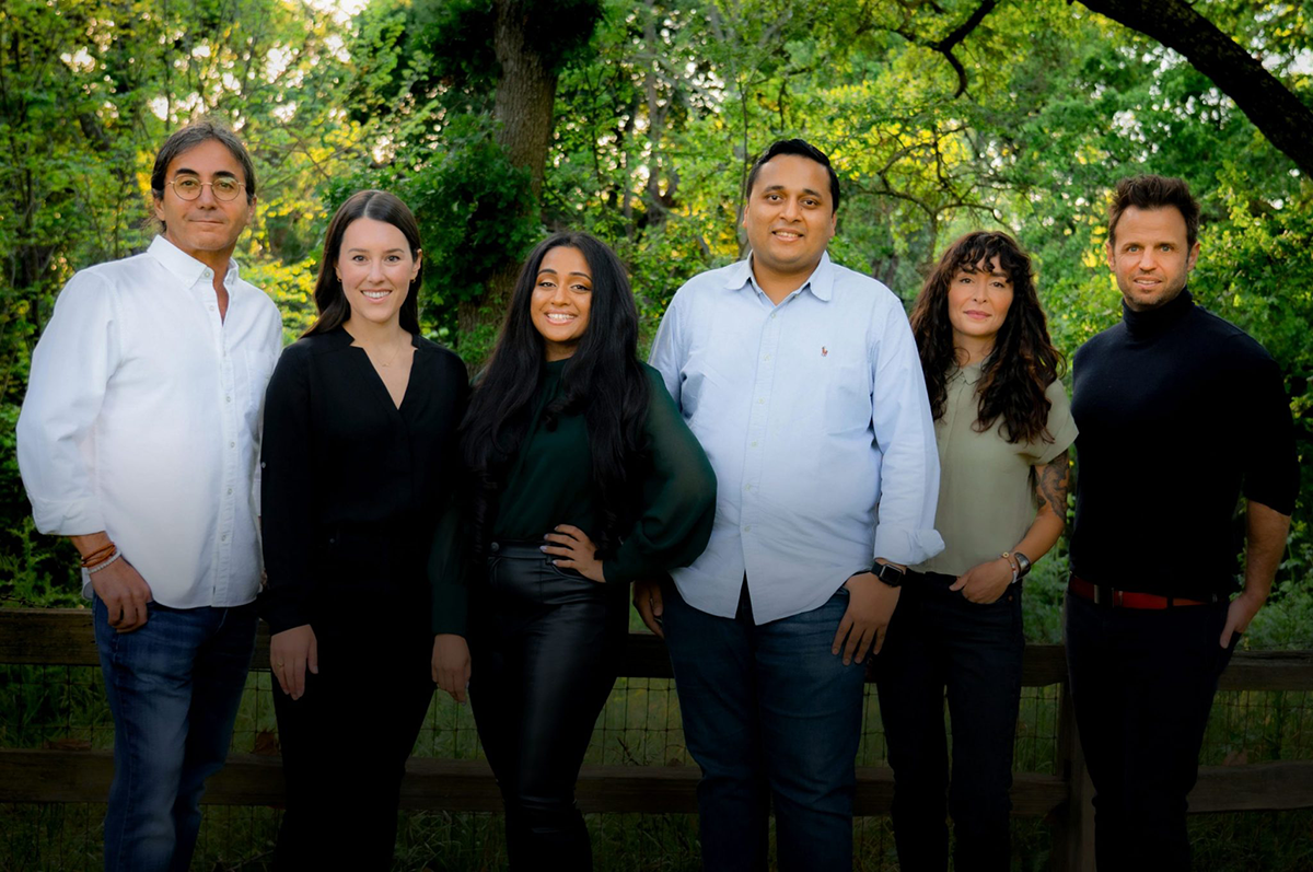 Co-founders of last minute booking startup Whimstay pose for photo. From the left: Ben, Courtney, Jetal, Kamesh, Noel and Alex