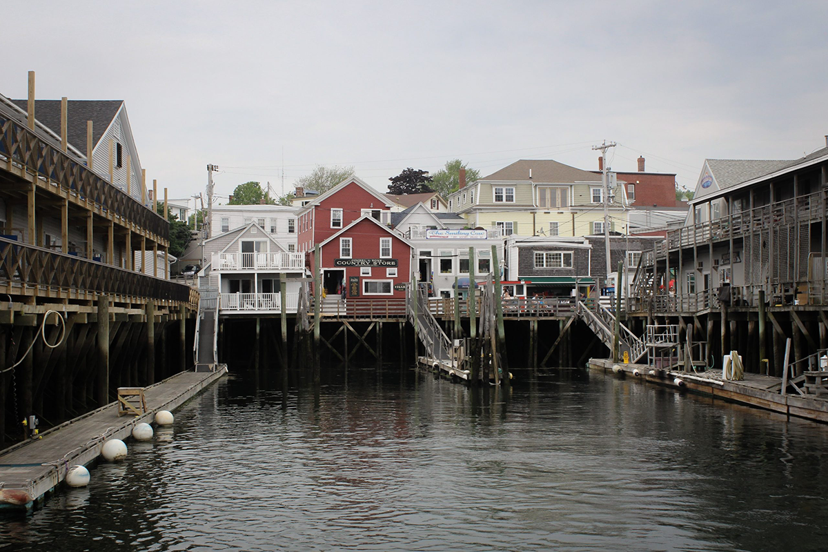 houses on stilts lining canal