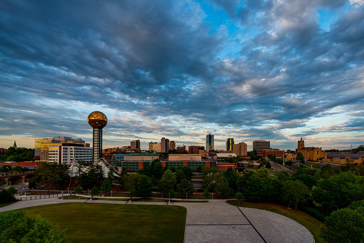 skyline downtown view of Knoxville Tennessee