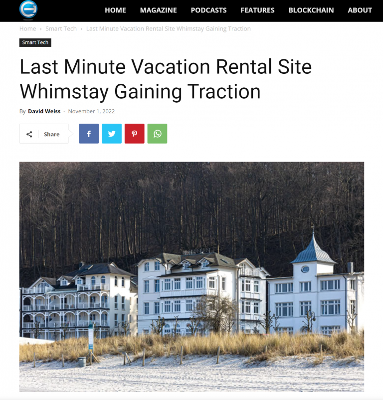 Last Minute Vacation Rental Site Whimstay Gaining Traction