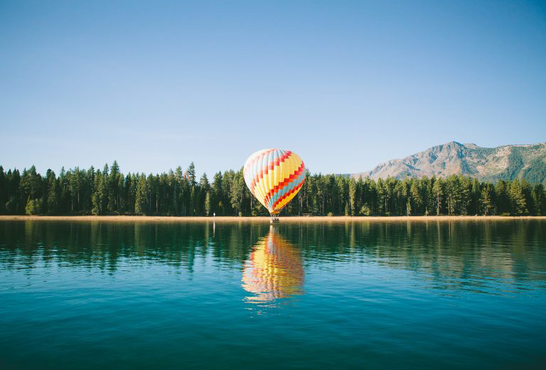 Take a hot air balloon ride over Lake Tahoe