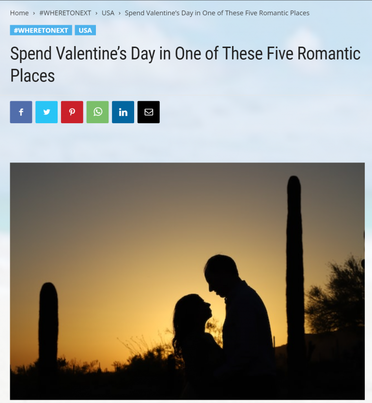 Spend Valentine’s Day in One of These Five Romantic Places