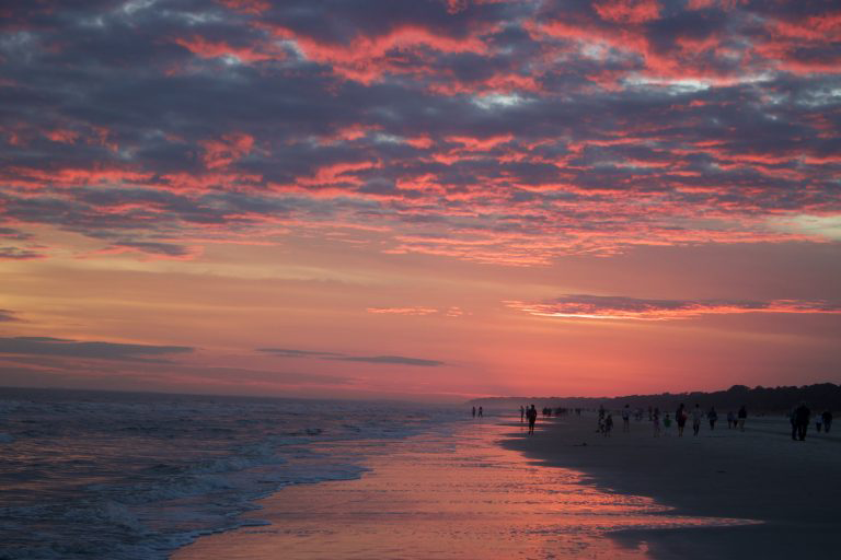 a beach sunset at Hilton Head, South Carolina