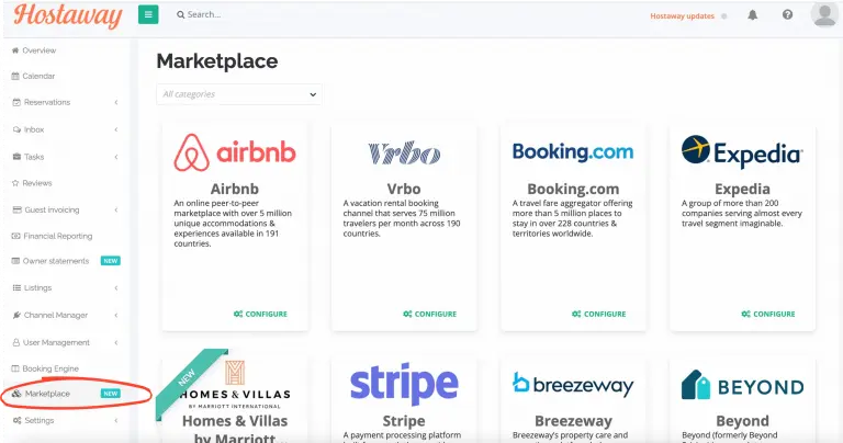 Hostaway marketplace