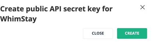 Create API secret key