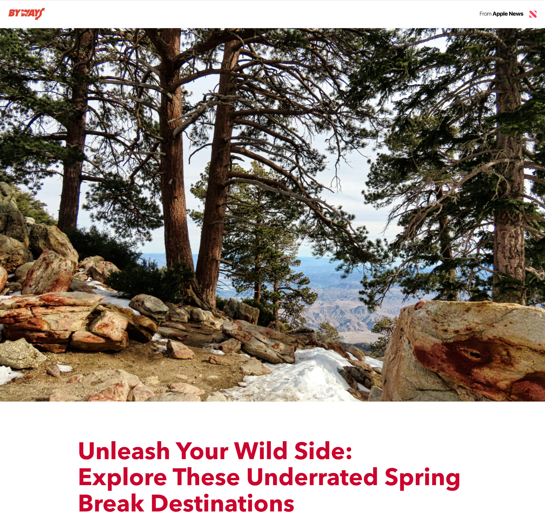 Whimstay's article for Byways Magazine explores: Avoid the crowds at these 10 outdoorsy spots perfect for adventurous souls. As identified by travel company Whimstay. 