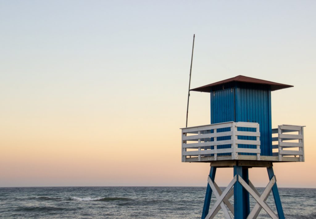 Lighthouse at sunset.