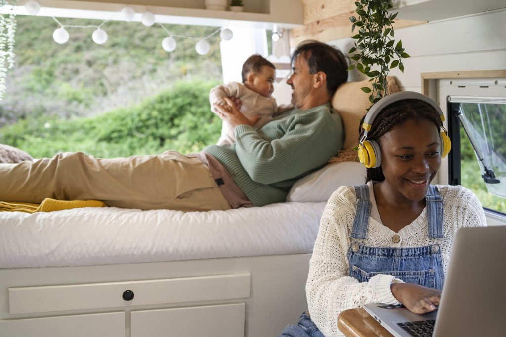 family in a vacation rental